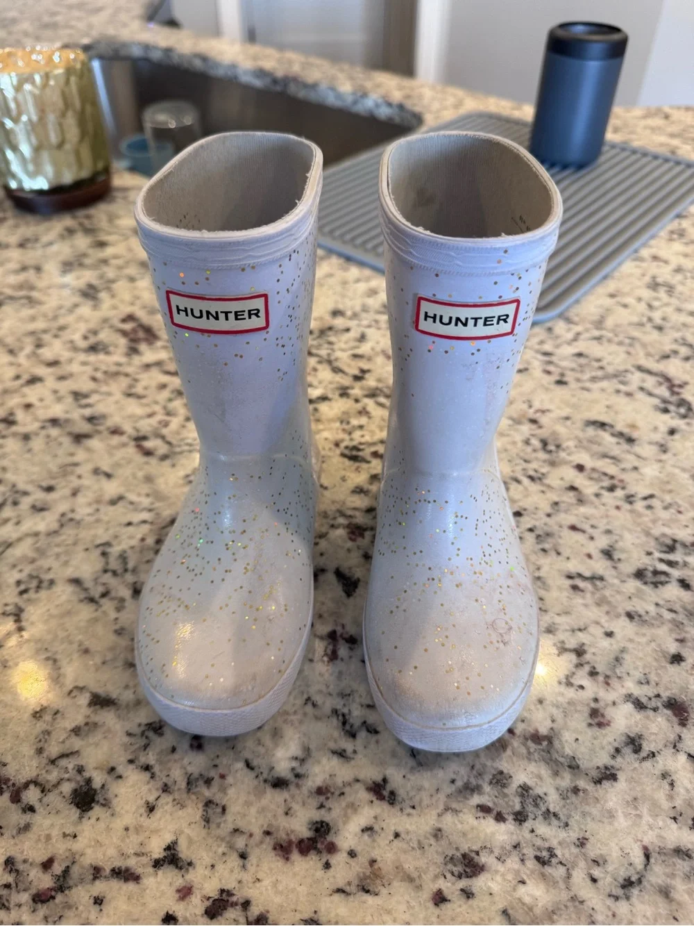 Hunter Kids purple Glitter Rain Boots